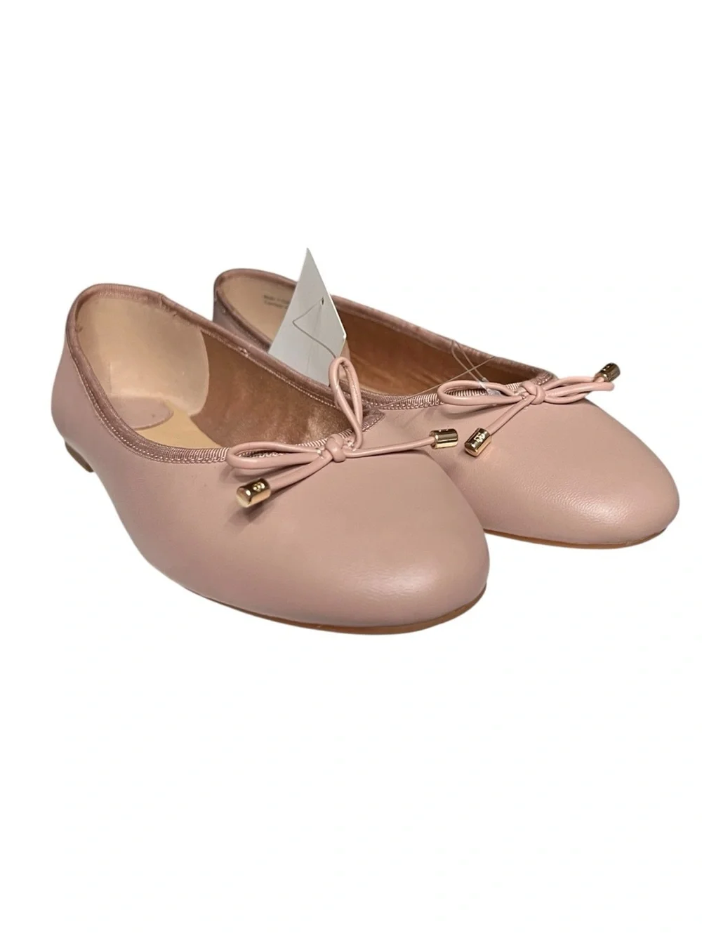🌻 NEW w/Tag Ted Baker Pink Ballerina Flats Almond Toe Signature Bow Size 9